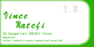 vince matefi business card